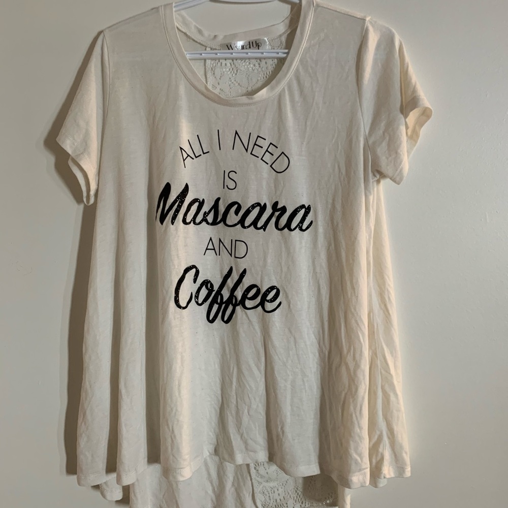 Mascara & Coffee Lace Tee